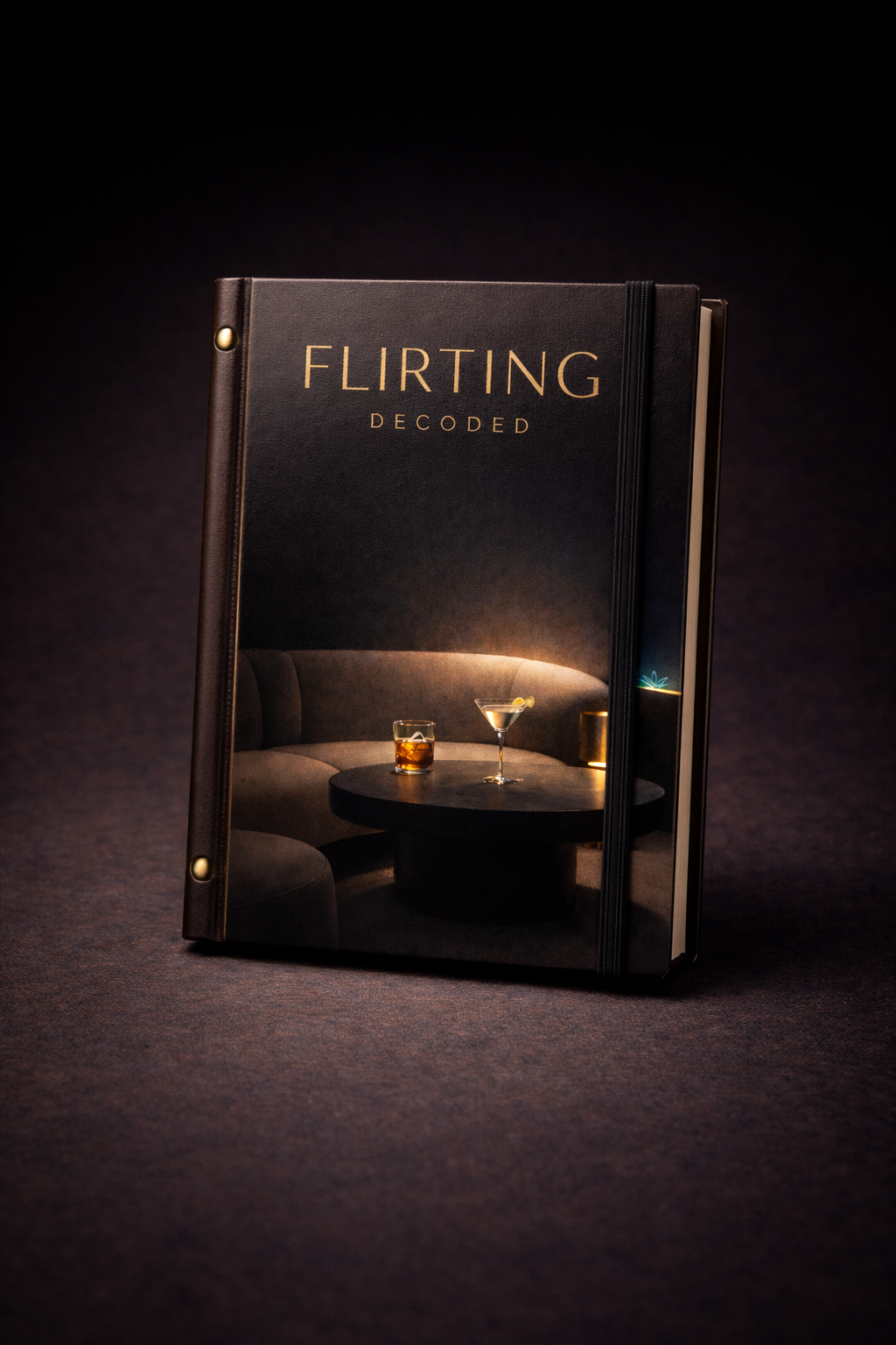 Flirting Decoded leatherbound book mockup